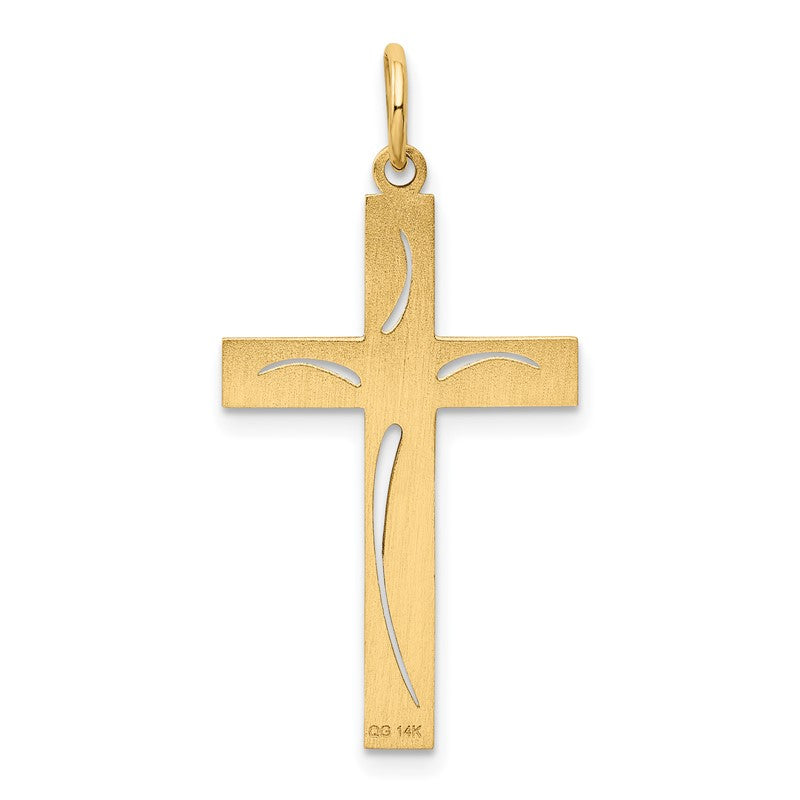 14K Laser Designed Cut-out Cross Charm XR1050