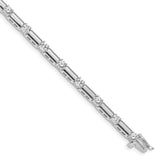 14k White Gold Complete 2.1 carat Round A Diamond Bar Link 7 inch Tennis Bracelet X763WA