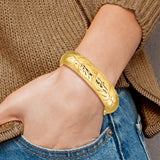 14k 11/16 Oversize Florentine Engraved 17.00mm Hinged Round Bangle Bracelet FE11/16O