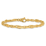 14K 18 inch 5mm Hand Polished Fancy Link with Fancy Lobster Clasp Chain LK738