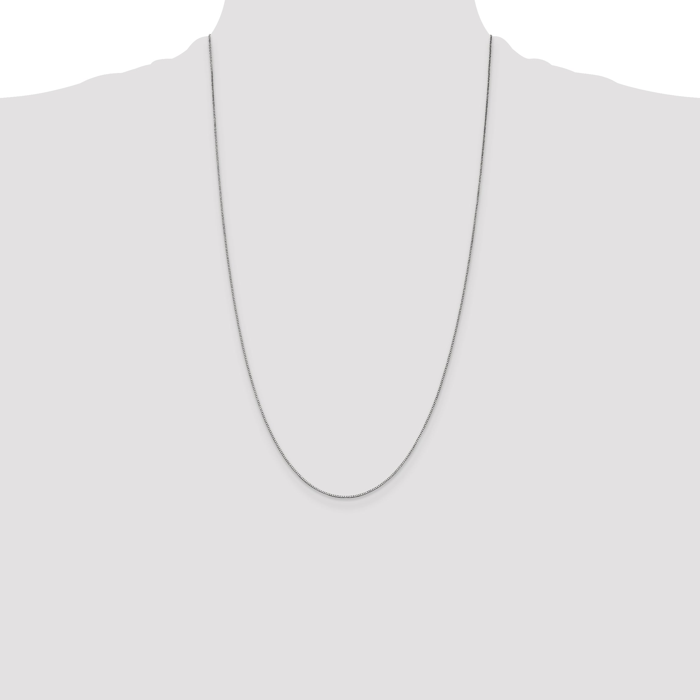 14K White Gold 14 inch .7mm Box with Lobster Clasp Chain WLB050L