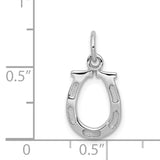 14k White Gold Solid Polished Horseshoe Charm K831