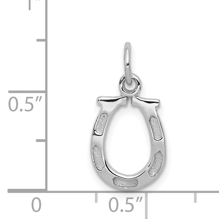 14k White Gold Solid Polished Horseshoe Charm K831