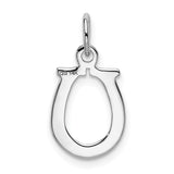 14k White Gold Solid Polished Horseshoe Charm K831