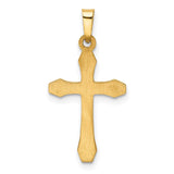 14k and White Rhodium Hollow Cross Pendant XR226