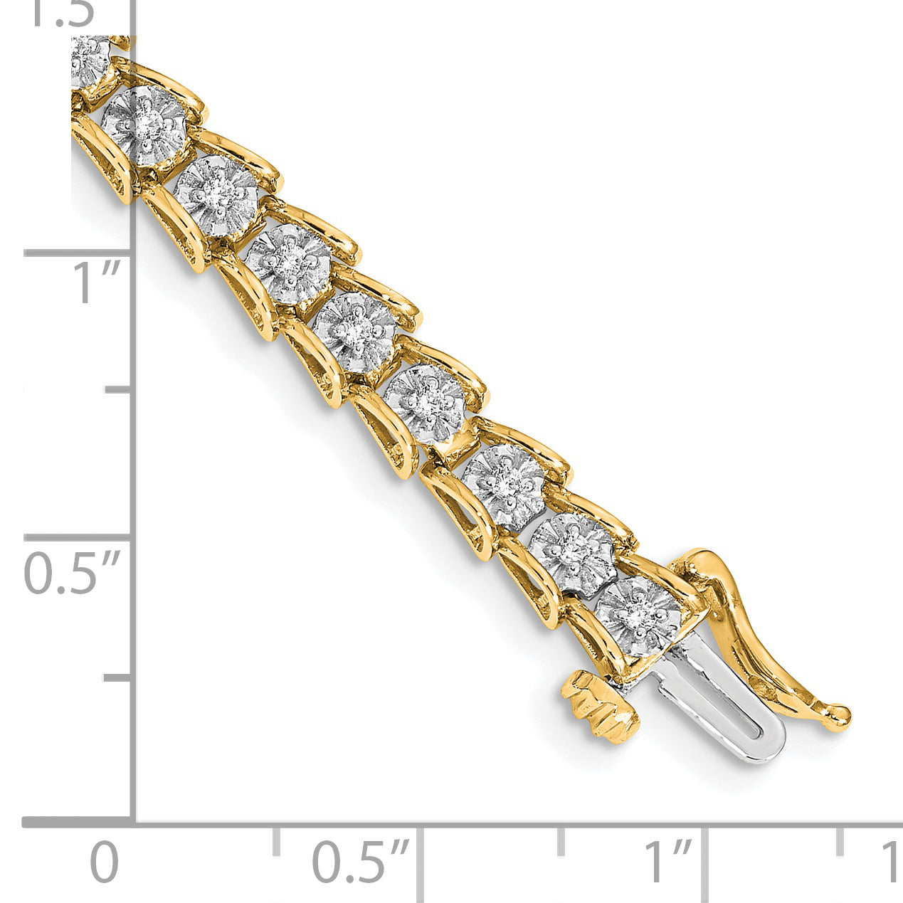 14k White Gold Complete 5/8 carat Diamond Illusion Setting 7 inch Tennis Bracelet BM4654
