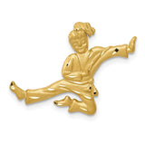 14k Satin Diamond-cut Open-Backed Karate Female Chain Slide C2646