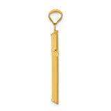 14k 3-D Polished Hollow Cross Pendant K3606