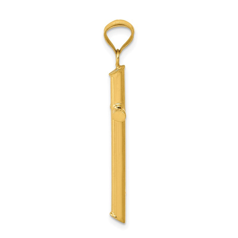 14k 3-D Polished Hollow Cross Pendant K3606
