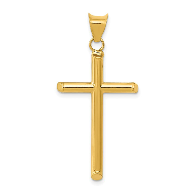 14k 3-D Polished Hollow Cross Pendant K3606