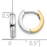 14k Two-tone 2.5mm Round Hinged Hoop Earrings TL155