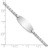 14k White Gold Polished Solid Chain/Solid Plate Anchor Link Oval 18.5x8mm Plate 5.5 inch Baby/Child ID Bracelet LID86W
