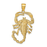14k Large Solid Polished Open-Backed Scorpion Pendant C2384