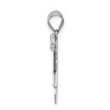 14k White Gold The Kids Small Girl with Bow on Right AA Diamond Kiss Charm XK432AA