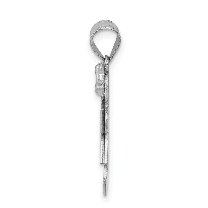 14k White Gold The Kids Small Girl with Bow on Right AA Diamond Kiss Charm XK432AA