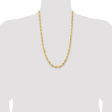 14K 18 inch 7mm Semi Solid Rope with Lobster Clasp Chain BC194