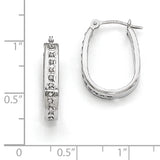 14k White Gold Diamond Fascination Diamond Dust/Accent 3x21mm Oval Hoop Earrings DF131