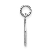 14k White Gold Polished Angel Round Charm D1508