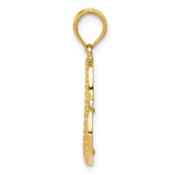 14K Two-tone with White Rhodium Polished Hearts Pendant K5156