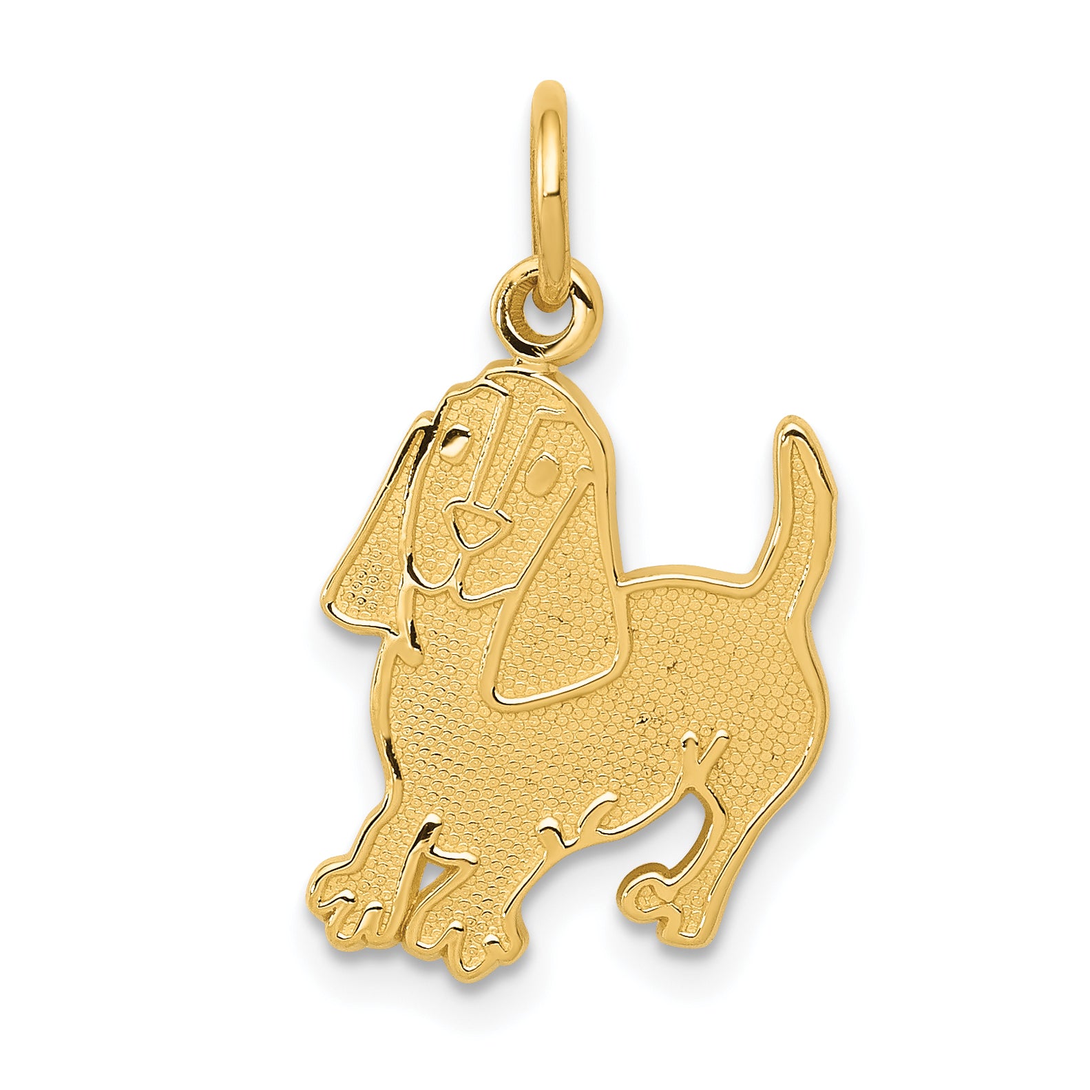 14k Textured Hound Dog Charm C1842