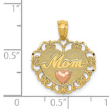 14k Two-tone MOM Heart Pendant K2622