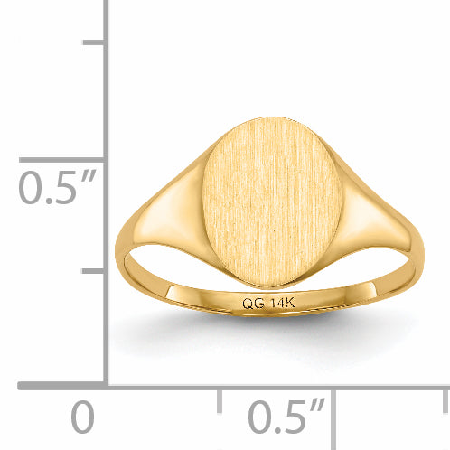 14k 8.5x10.0mm Closed Back Signet Ring RS100