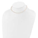 14k 4-5mm White Semi-Round Freshwater Cultured Pearl 12 inch Necklace XF451