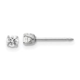 Inverness 14k White Gold 3mm CZ Post Piercing Earrings 129E