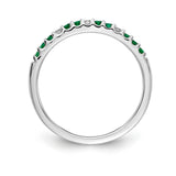 14k White Gold Diamond and Emerald Band RM5737