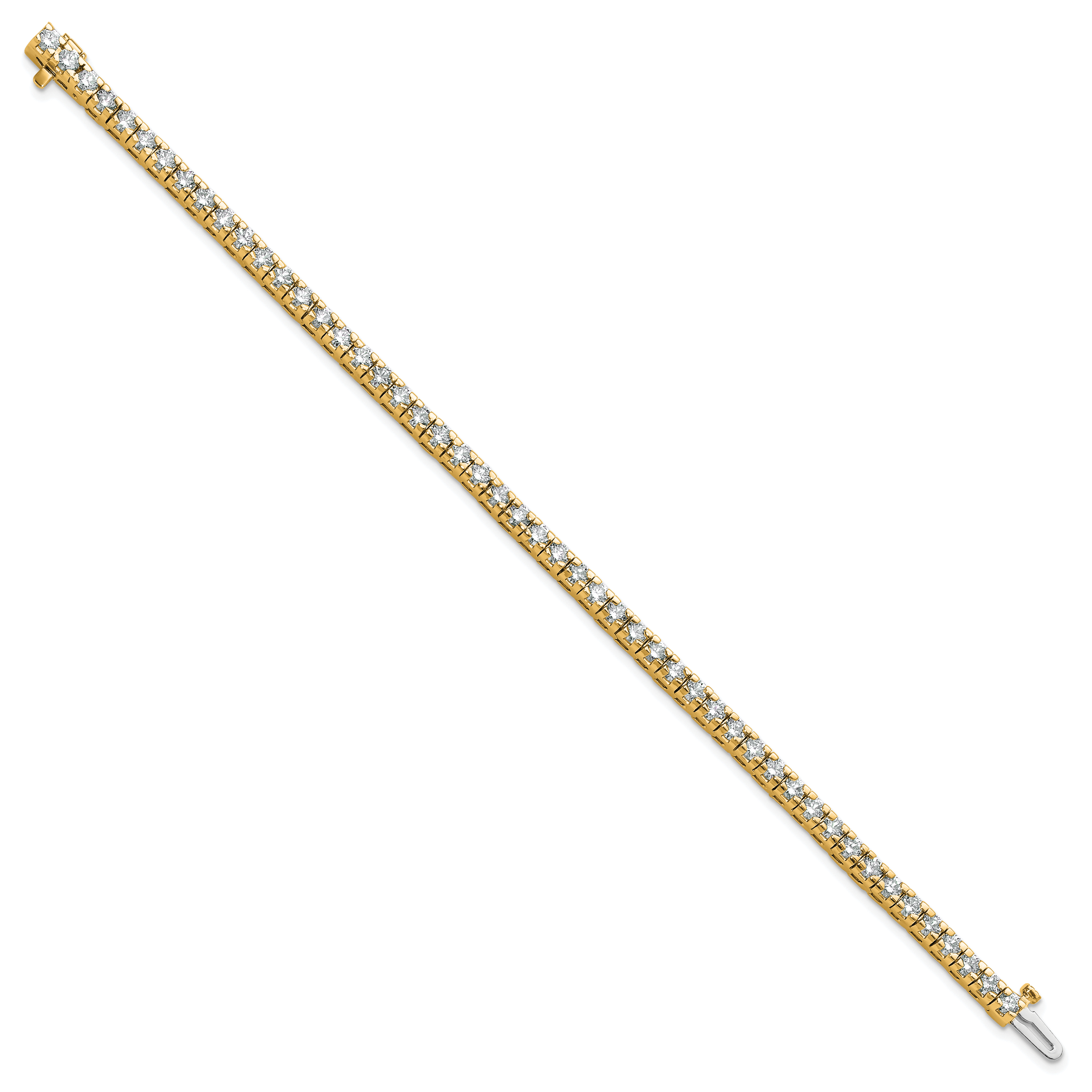 14k Complete 4.65 carat Round A Diamond 4-prong 7 inch Tennis Bracelet X734A