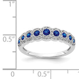 14k White Gold Diamond and Emerald Polished Ring RM5741