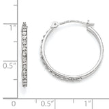 14k White Gold Diamond Fascination Diamond Dust/Accent 2x20mm Round Hoop Earrings DF241