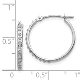 14k White Gold Diamond Fascination Diamond Dust/Accent 2x20mm Round Hoop Earrings DF241