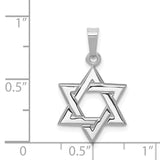 14K White Gold Polished Star of David Pendant D4549