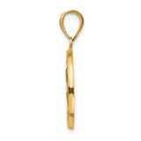 14k Polished and Satin Hollow Saint Peter Medal Round Pendant XR1380
