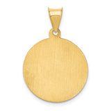 14k Polished and Satin Hollow Saint Peter Medal Round Pendant XR1380