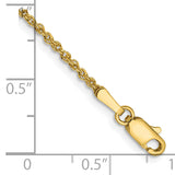 14K 10 inch 1.7mm Ropa with Lobster Clasp Anklet RPA028