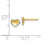 14k Two-tone Polished and Satin Heart Post Earrings YE1733