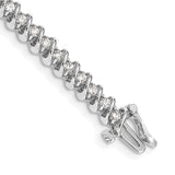 14k White Gold Complete 1.95 carat Round AA Diamond Fancy Spiral 7 inch Tennis Bracelet X2002WAA