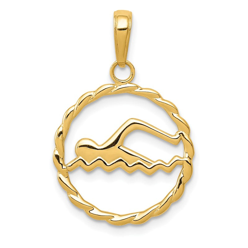 14k Swimming Charm K4959
