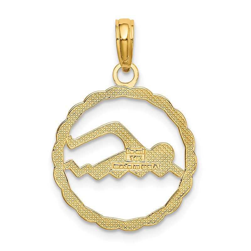 14k Swimming Charm K4959