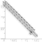 14k White Gold Complete 7.5 carat Round AA Diamond 4-prong 7 inch Tennis Bracelet X2045WAA