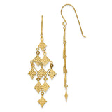 14k Diamond-cut Chandelier Dangle French Hook Earrings TL519