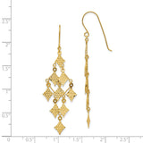 14k Diamond-cut Chandelier Dangle French Hook Earrings TL519
