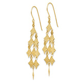 14k Diamond-cut Chandelier Dangle French Hook Earrings TL519