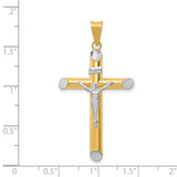 14K Two-Tone and White Rhodium Inri Crucifix Pendant K3723