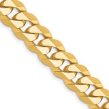 14K 26 inch 9.5mm Flat Beveled Curb with Lobster Clasp Chain FBU250