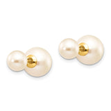 14k 6-7mm and 9-10mm White Round Freshwater Cultured Pearl Screwback Post Earrings XF591EWW
