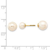 14k 6-7mm and 9-10mm White Round Freshwater Cultured Pearl Screwback Post Earrings XF591EWW