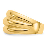 14k Polished Scalloped Dome Ring R322